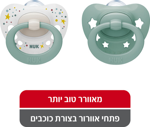 תמונה של NUK זוג מוצצי סיגנטור 0-6 חודשים תכלת