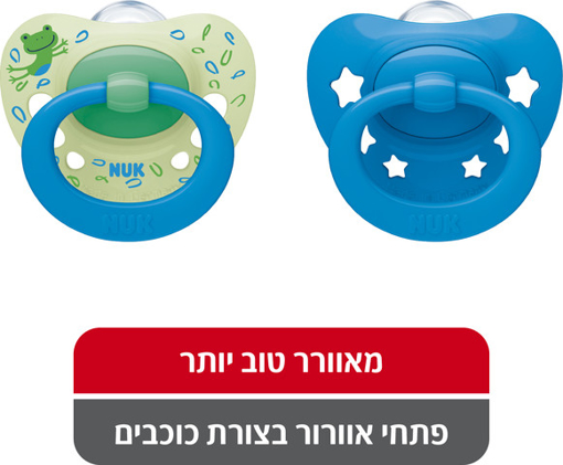 תמונה של NUK זוג מוצצי סיגנטור 6-18 חודשים בצבע כחול 